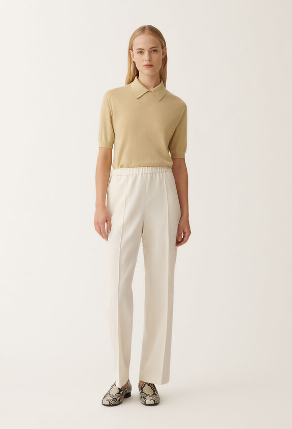 Fabiana Filippi Pantalon de jogging Gubbio en techno tailoring, beurre BLANC PAD265F322D8070000