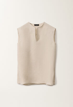 Fabiana Filippi Linen canvas top, greige BLACK TPD265F630L2210000