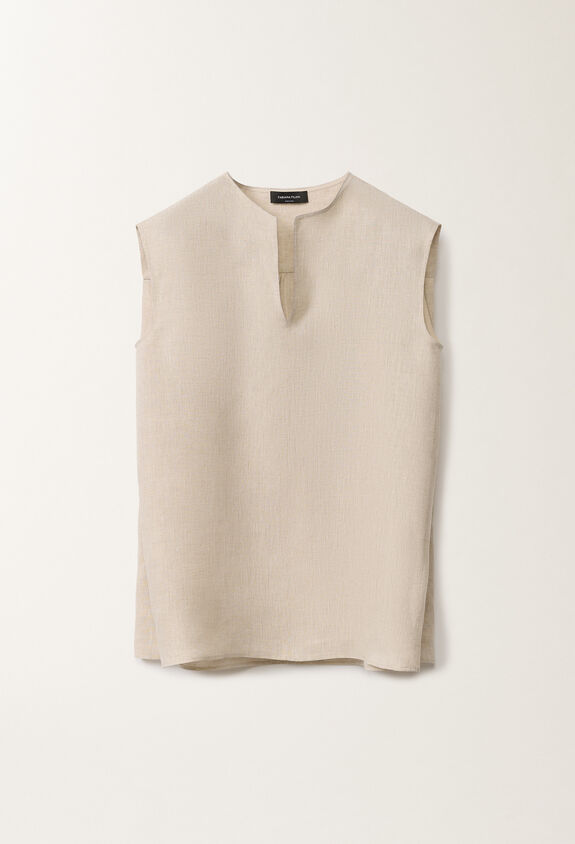 Fabiana Filippi Top in tela di lino, greige GREIGE TPD275F595L3770000