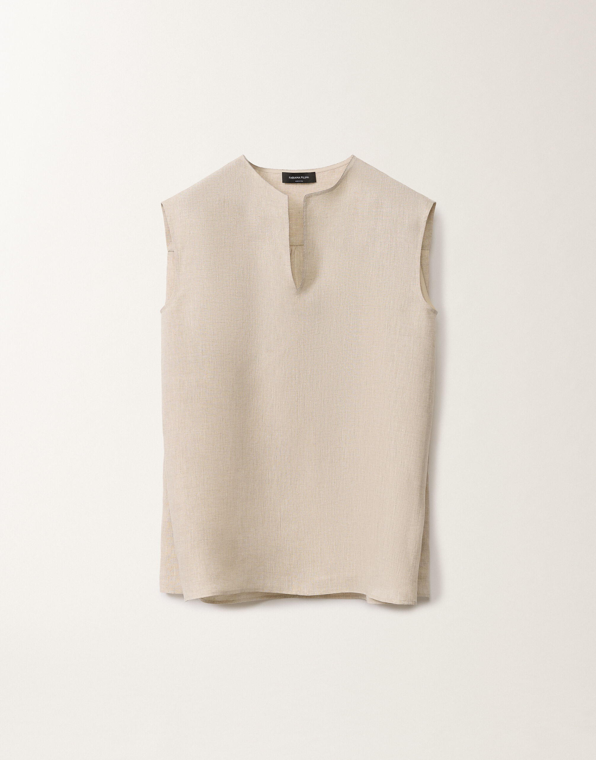 Fabiana Filippi Top aus Leinencanvas, greige WEISS TPD275F595L3770000