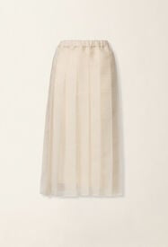 Fabiana Filippi Jupe midi en organza, beurre Beurre GND216F345M3120000