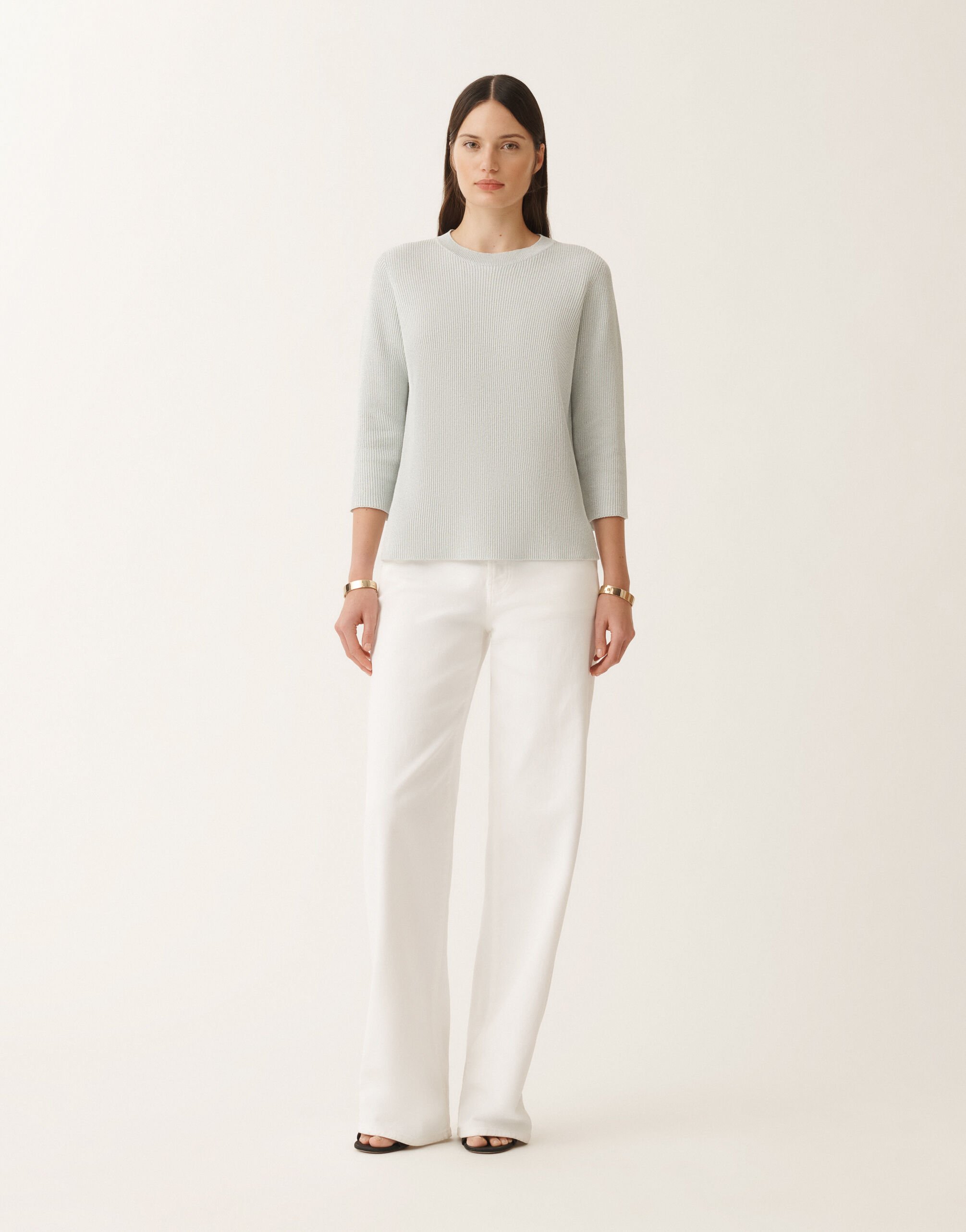 Fabiana Filippi Pull en coton biologique et lurex, vert d’eau VERT EAU MAD275F494L4520000