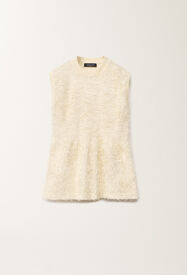 Fabiana Filippi Pullover aus Viskose mit Franseneffekt, mastix WEISS MAD265F142L1660000