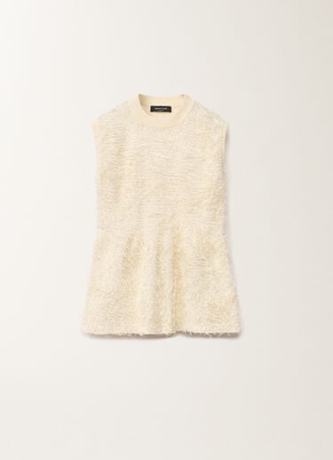 Fabiana Filippi Frayed-effect viscose sweater, putty WHITE MAD265F142L1660000