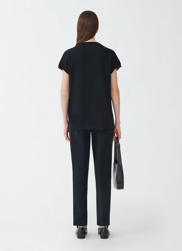 Fabiana Filippi COTTON V NECK SWEATER WITH SEQUIN THREAD BLACK MAD274F358H4960000