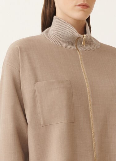 Fabiana Filippi Chaqueta reversible de mohair platino en lana ligera, cacao y arce Blanco GCD225F641L6800000