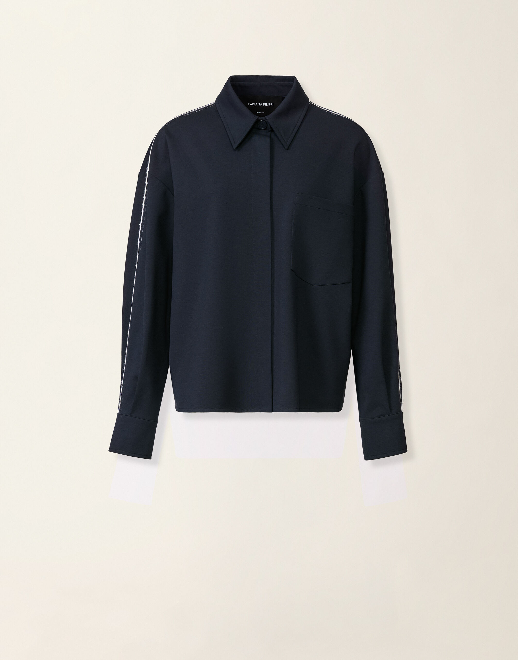 Fabiana Filippi Veste cropped en jersey point Milano, bleu nuit Bleu nuit GCD216F261M3100000