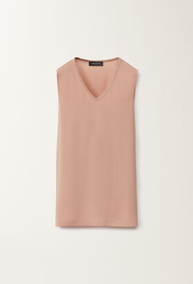 Fabiana Filippi Stretch sablé vest top, blush BLACK TPD265F630L2210000