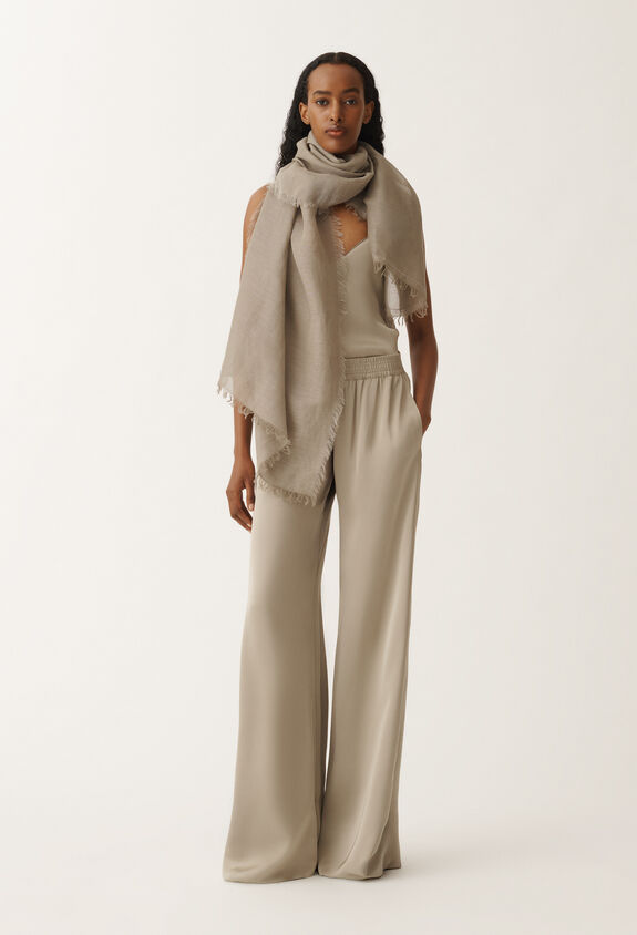 Fabiana Filippi Linen and cotton scarf, clay CLAY SAD265A803L2740000