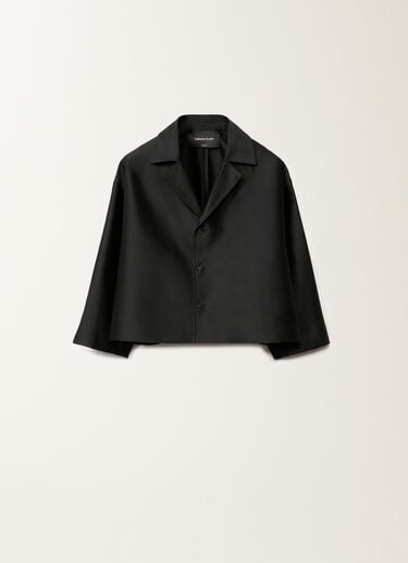 Fabiana Filippi Jacke aus Baumwolle und Mikadostoff in Seide, schwarz SCHWARZ GCD265F232D7870000