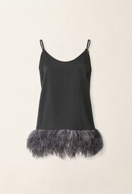 Fabiana Filippi Glossy enver satin lingerie top, charcoal Charcoal TPD226F683M4640000