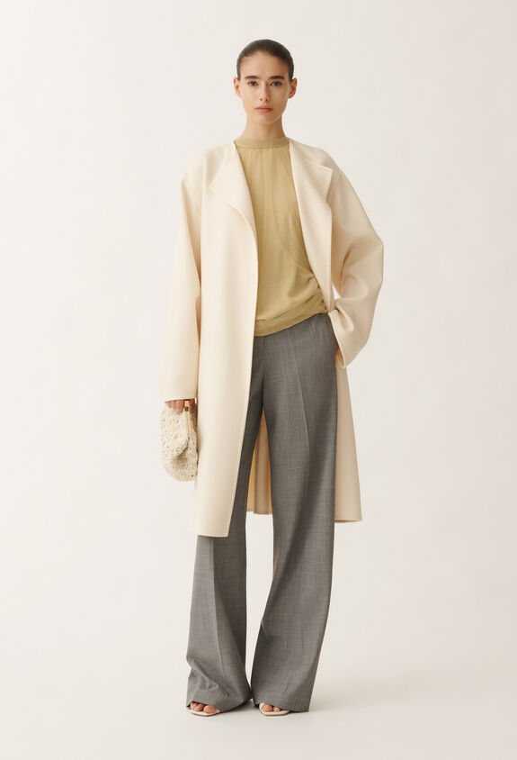 Fabiana Filippi Double wool coat, vanilla WHITE CTD265F243D8040000