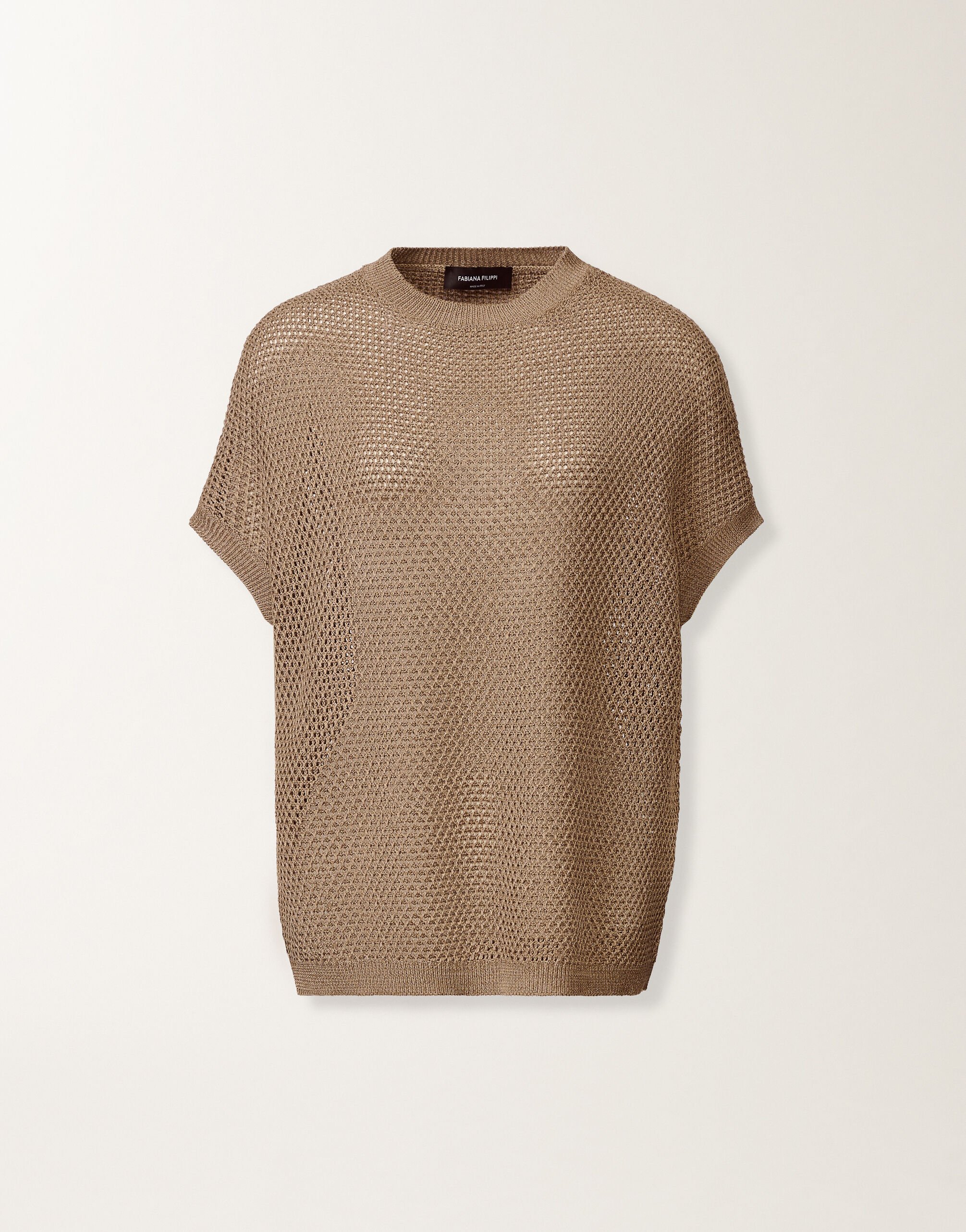 Fabiana Filippi Cappa in cotone organico con viscosa brillante, fango FANGO MAD276F495M1330000