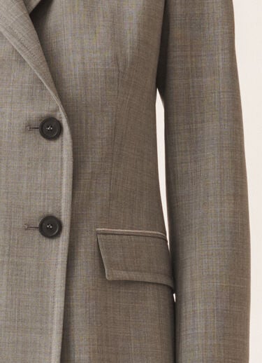 Fabiana Filippi Double-breasted jacket in fresh bi-stretch wool, rock mélange Gray GCD266F214L7630000