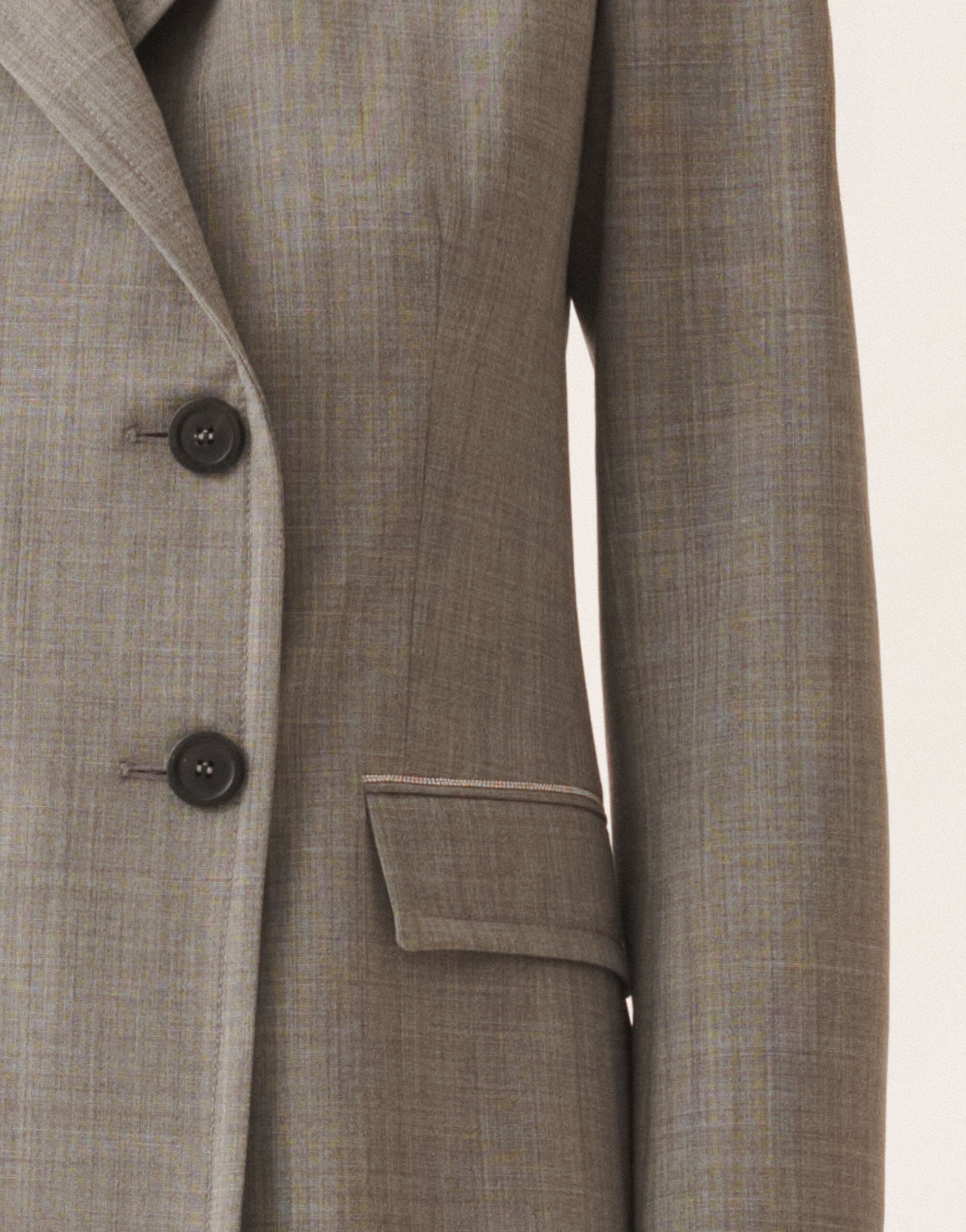 Fabiana Filippi Double-breasted jacket in fresh bi-stretch wool, rock mélange Gray GCD266F214L7630000