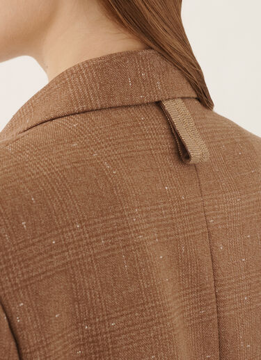 Fabiana Filippi Double-breasted jacket in Prince of Wales check, birch Brown GCD225F207L6580000