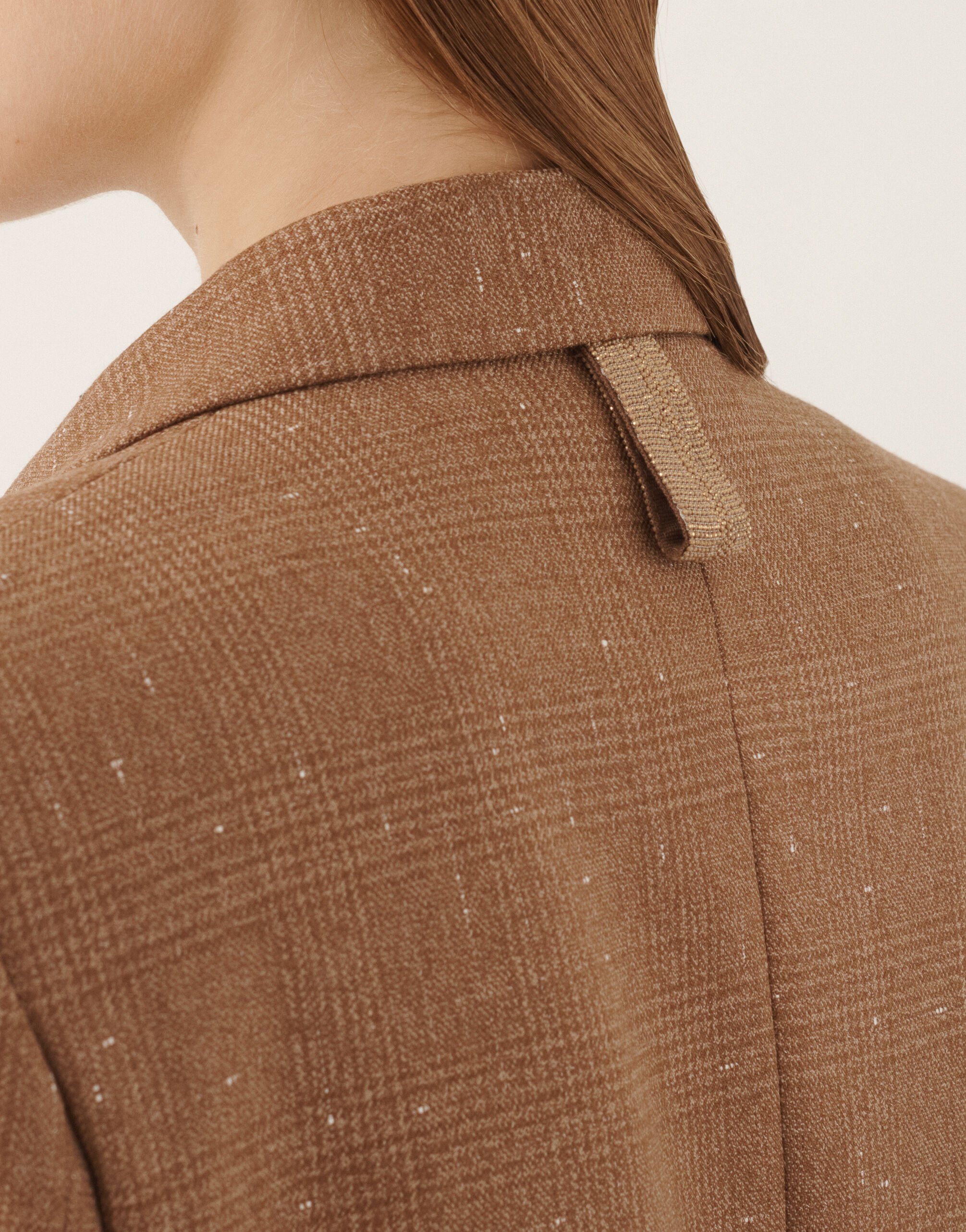 Fabiana Filippi Double-breasted jacket in Prince of Wales check, birch Brown GCD225F207L6580000
