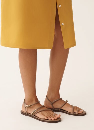 Fabiana Filippi Flat sandal in nappa leather, mud MUD ASD276A866M0760000