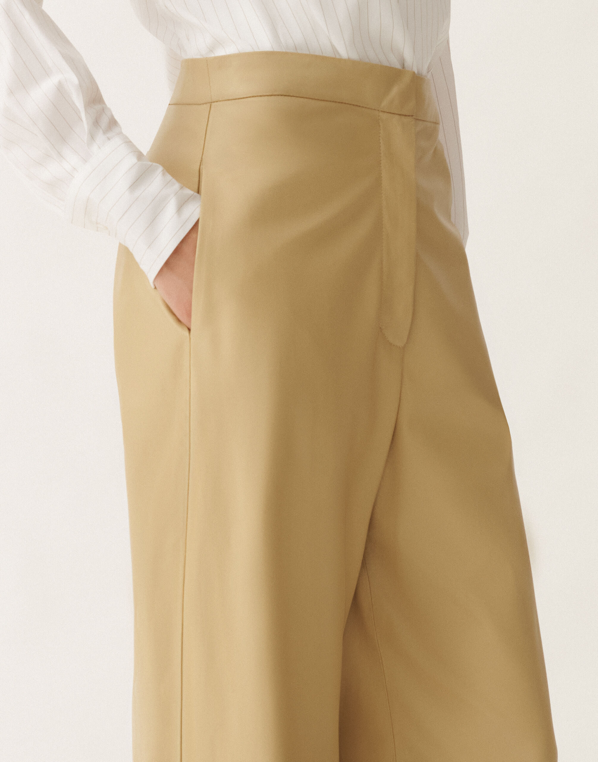 Fabiana Filippi Norcia lightweight nappa leather trousers, gold YELLOW PLD265F331D7510000