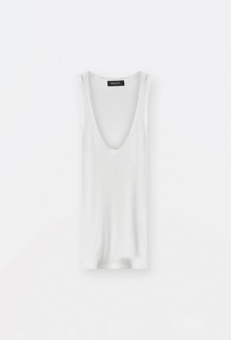 Fabiana Filippi Camiseta sin mangas en punto de viscosa, blanco JED264F100I8470000