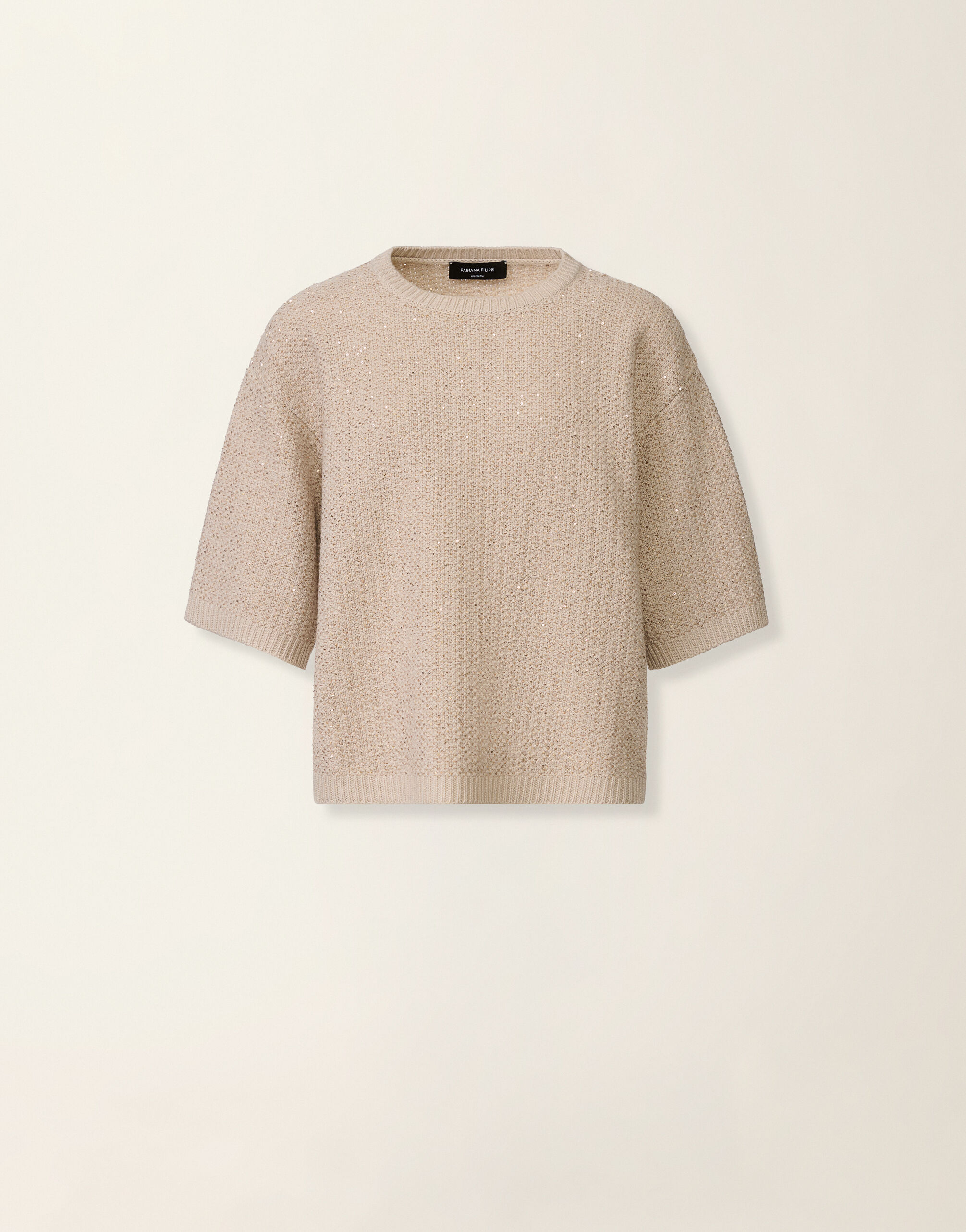 Fabiana Filippi Pull en Platinum avec paillettes, cachà Cachà MAD216F388M3270000