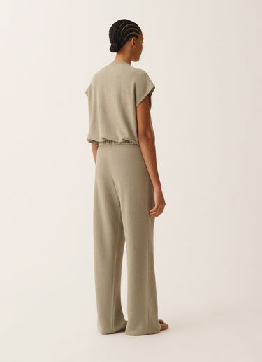 Fabiana Filippi Cotton and linen sweater with sequins, khaki KHAKI MAD276F553D2730000