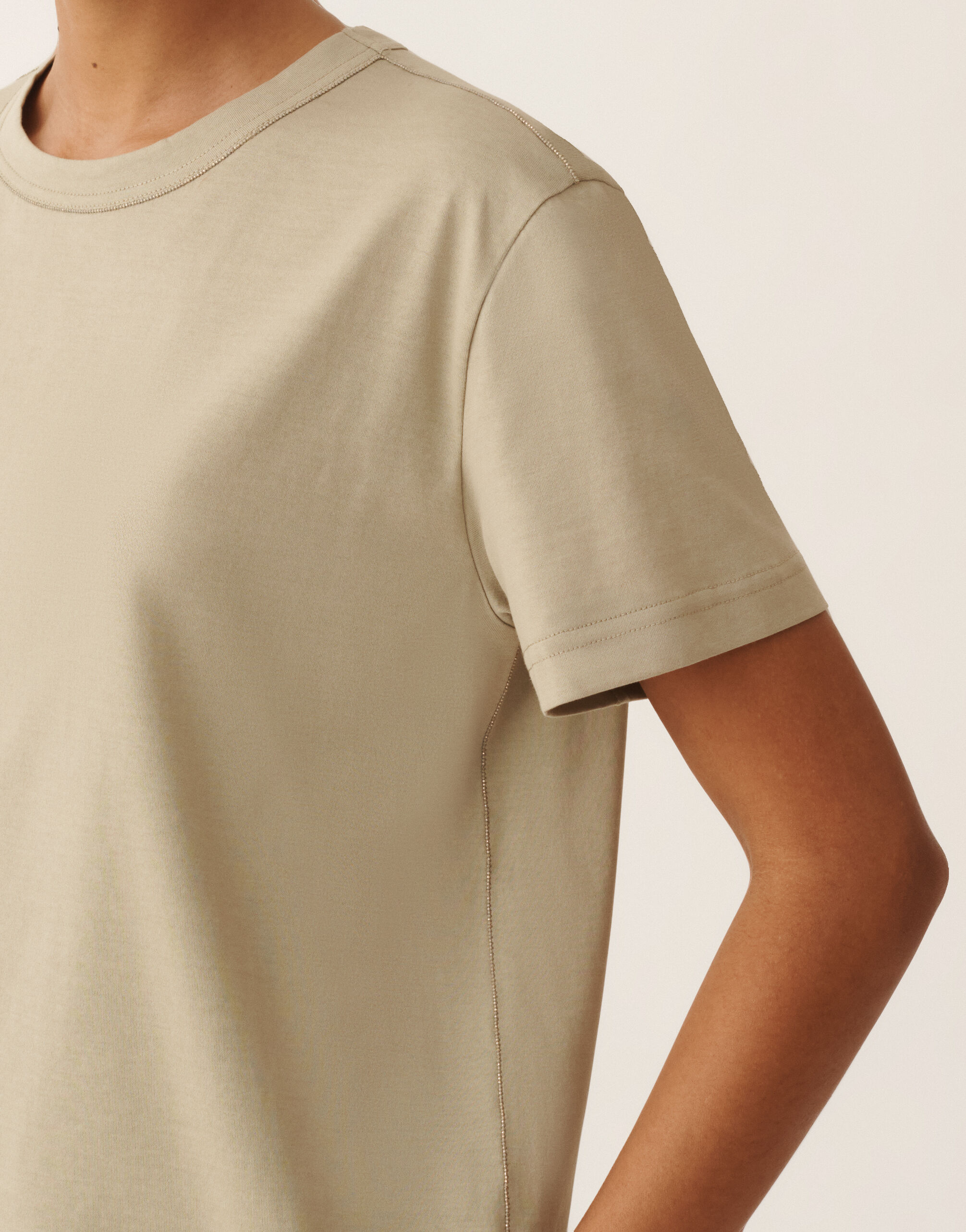 Jersey T-shirt, khaki for Women | Fabiana Filippi®
