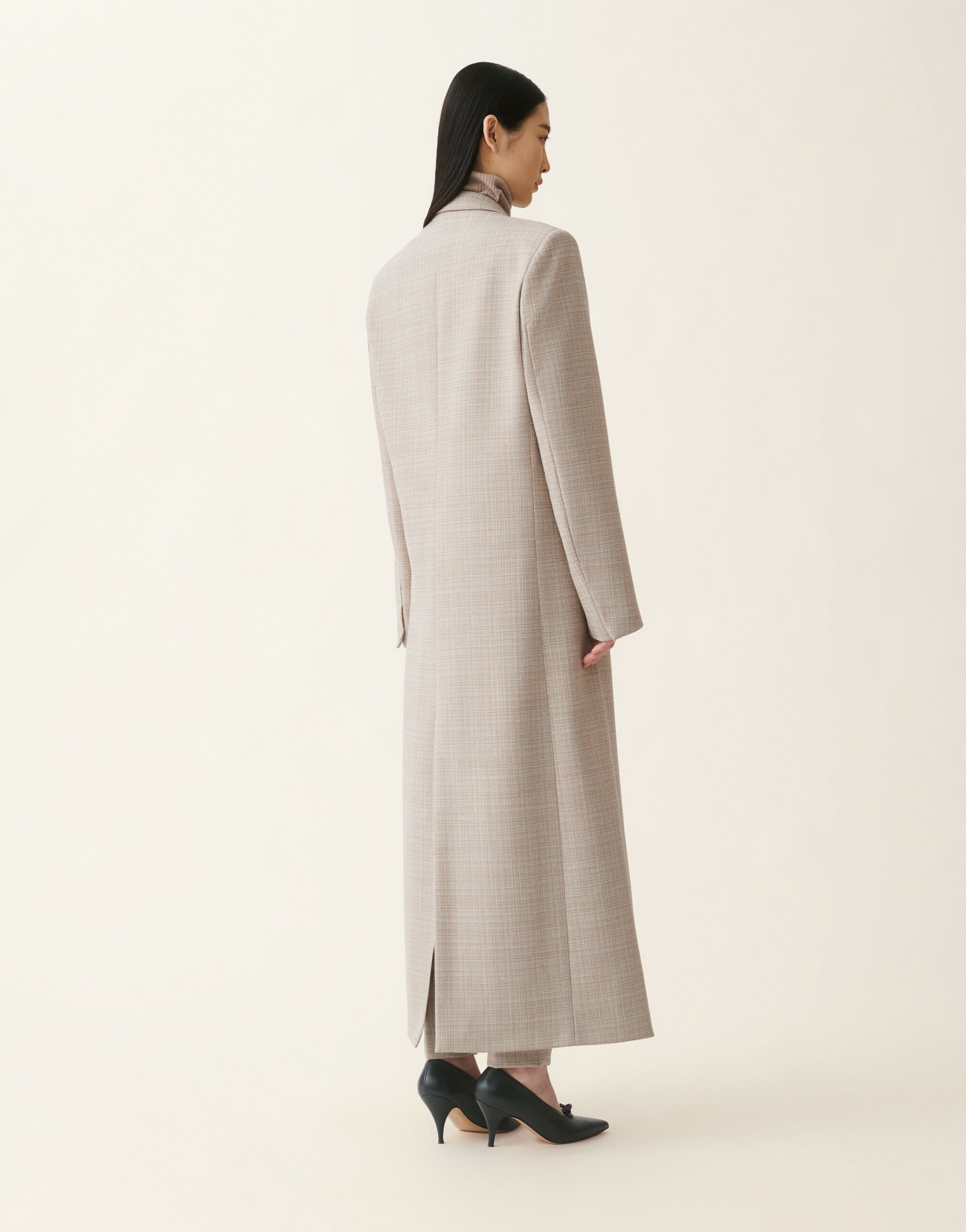 Cappotto doppiopetto in mouliné, moka meringa Fabiana Filippi Cappotto doppiopetto in mouliné, moka meringa Moka meringa CTD216F201D9830000