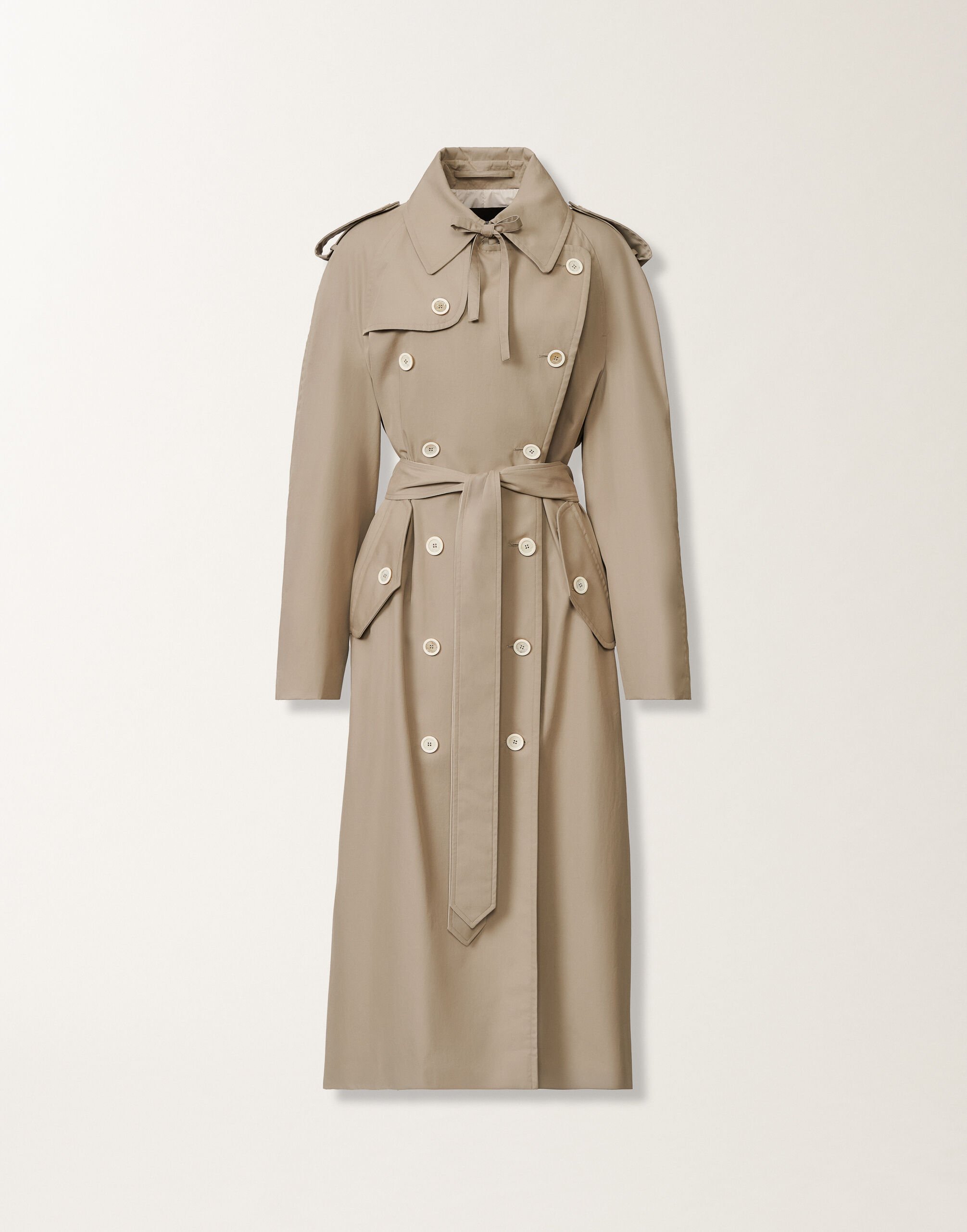Fabiana Filippi Zweireihiger Trenchcoat aus extrafeinem Twill, olivgrün Grün CTD215F228L5120000