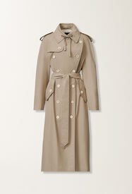 Fabiana Filippi Trench doppio petto in twill extrafine, oliva VERDE CTD215F228L5120000