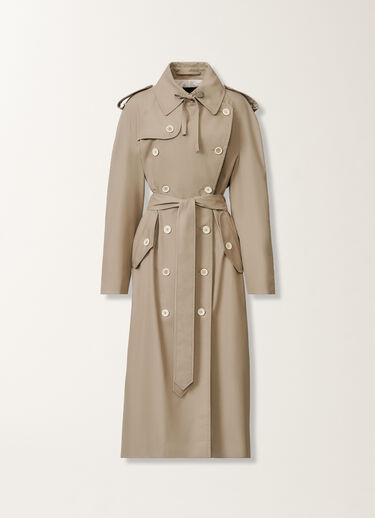 Fabiana Filippi Zweireihiger Trenchcoat aus extrafeinem Twill, olivgrün Grün CTD215F228L5120000