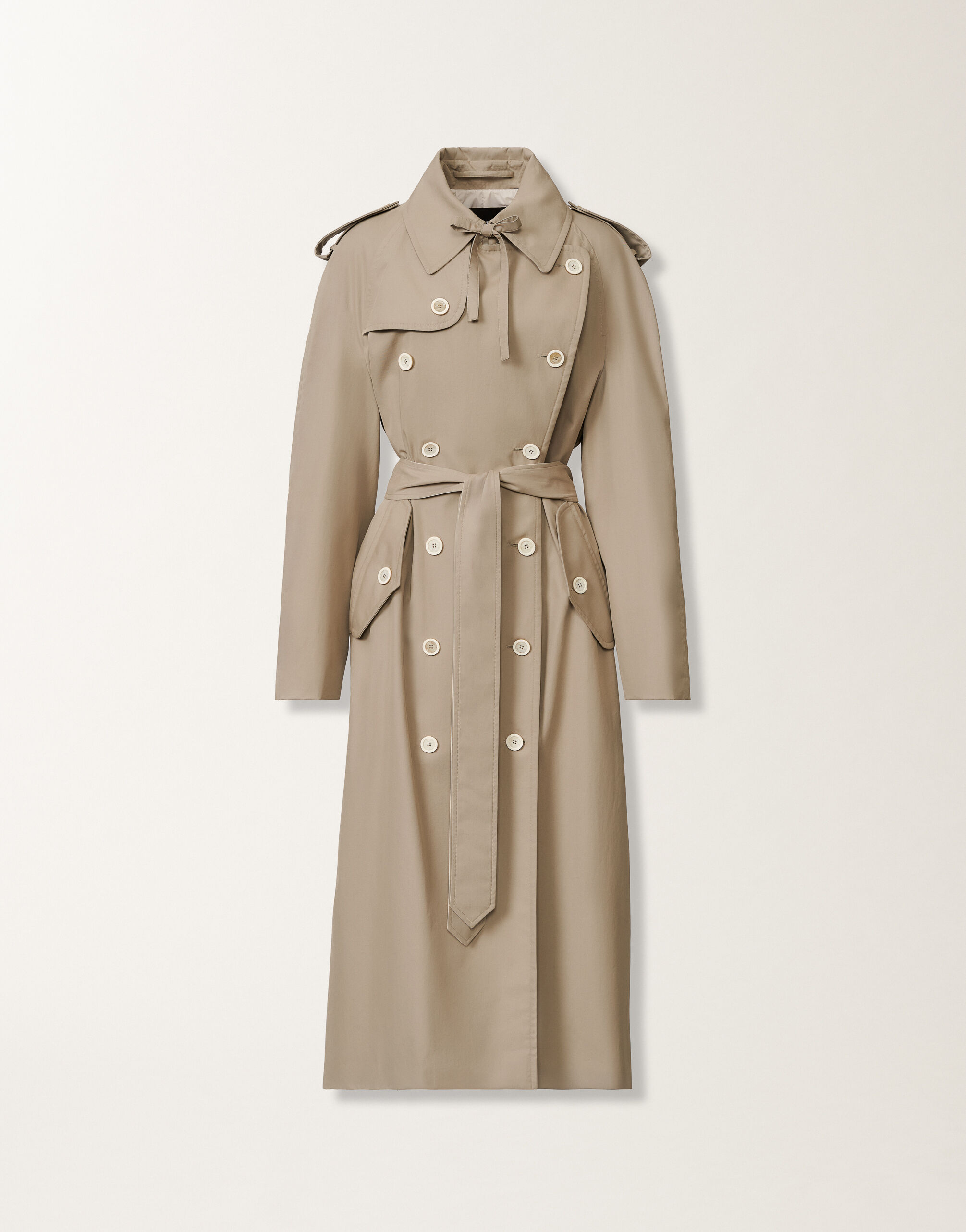 Fabiana Filippi Zweireihiger Trenchcoat aus extrafeinem Twill, olivgrün Grün CTD215F228L5120000