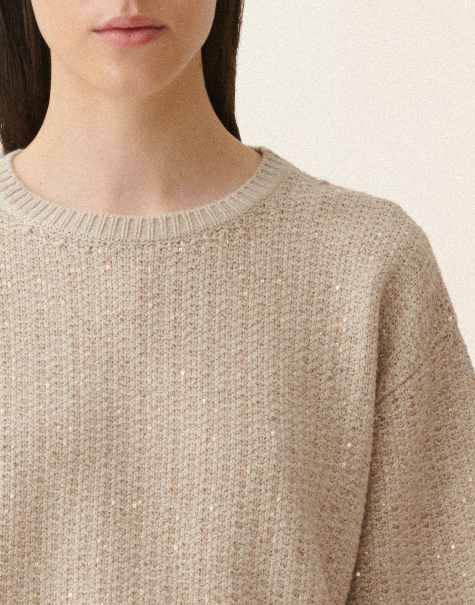Fabiana Filippi Pull en Platinum avec paillettes, cachà Cachà MAD216F388M3270000