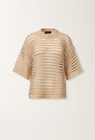 Fabiana Filippi Pull en laine de chameau, albinos et lurex doré BRUN MAD215F094L5200000