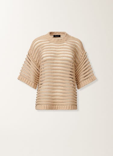 Fabiana Filippi Pullover aus Kamel, albinofarbener und goldfarbener Lurex Braun MAD215F094L5200000