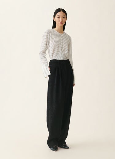 Triple-pleat sequin fabric trousers, black Fabiana Filippi Triple-pleat sequin fabric trousers, black Black PAD226F718M4060000