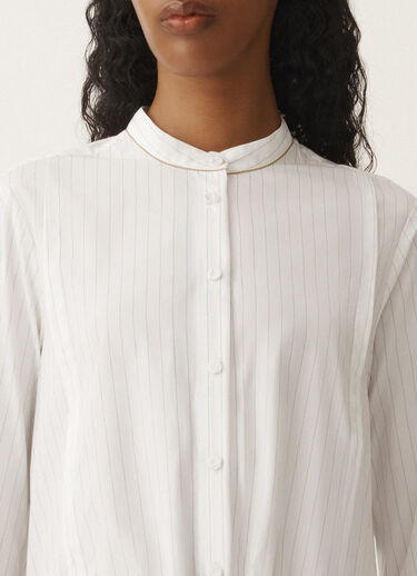 Fabiana Filippi Striped poplin shirt dress, optical white and aloe WHITE ABD265F206L2340000