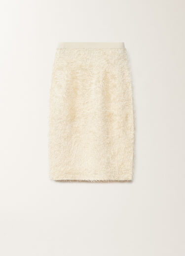 Fabiana Filippi Frayed-effect viscose skirt, putty WHITE GND265F405L1660000
