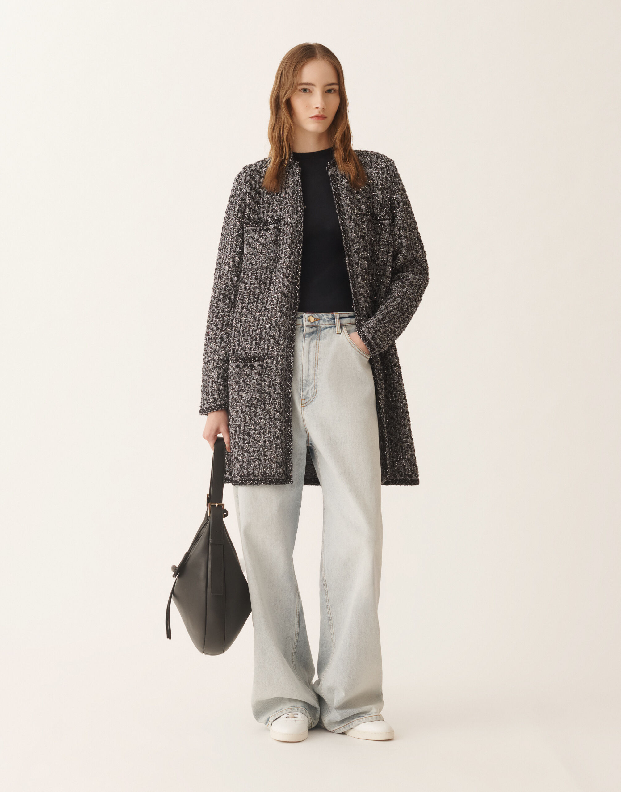 レディースNight blue tweed coat コート | Fabiana Filippi