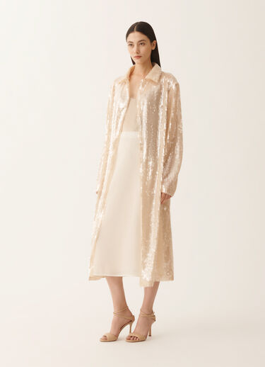 Fabiana Filippi Water-reflective organza midi skirt, butter Butter GND266F406D9420000