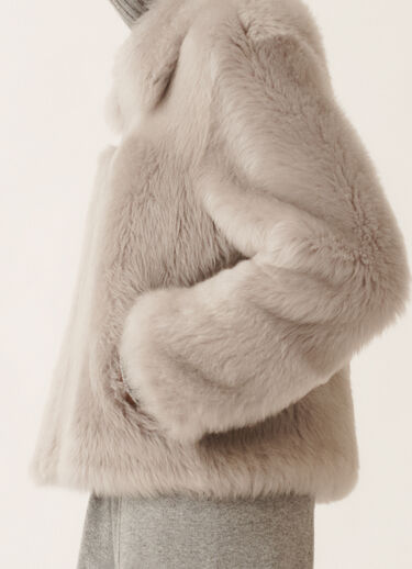 Fabiana Filippi Brushed shearling coat, rock Grey PLD225F713L6470000