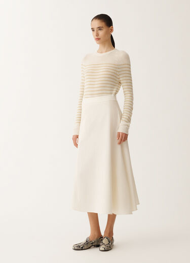 Fabiana Filippi Wool and linen mat skirt, vanilla WHITE GND265F397D8220000