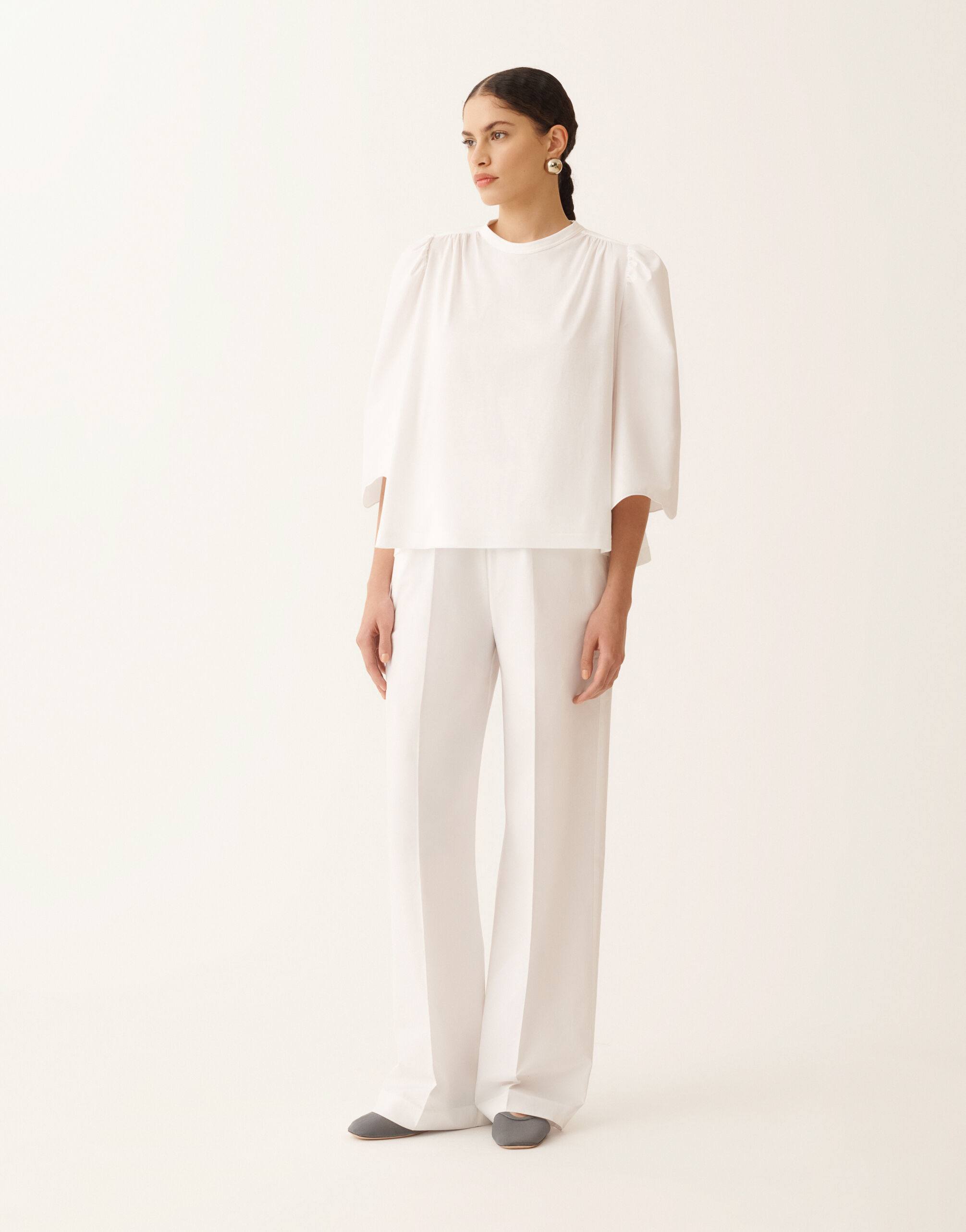 Optical white jersey T-shirt for Women | Fabiana Filippi®