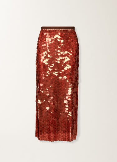 Fabiana Filippi Skirt in printed sequin tulle, lacquer Red GND225F826L6380000