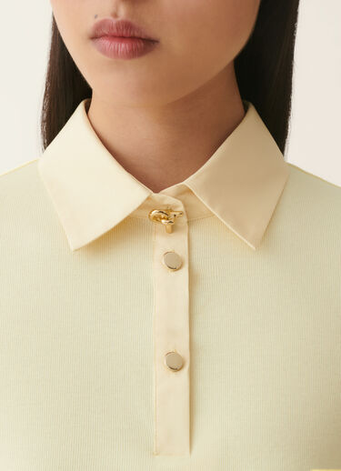 Ribbed cotton jersey long-sleeved T-shirt, vanilla yellow Fabiana Filippi Ribbed cotton jersey long-sleeved T-shirt, vanilla yellow Vanilla yellow JED226F552M4560000