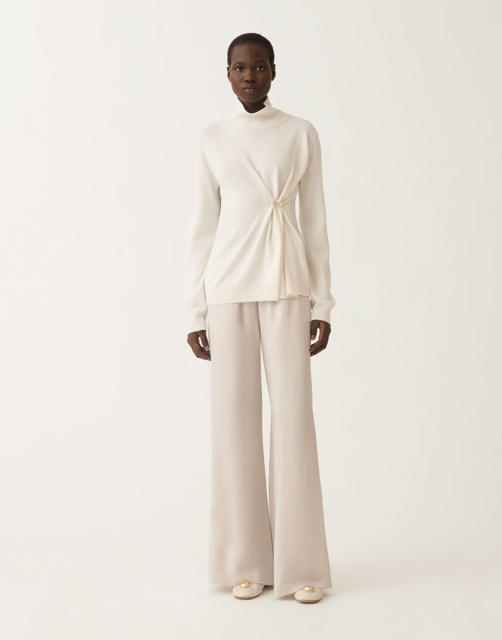 [FABIANA FILIPPI] フレッシュウールのトラウザーズ Platinum sweater, raffia for Women | Fabiana Filippi®