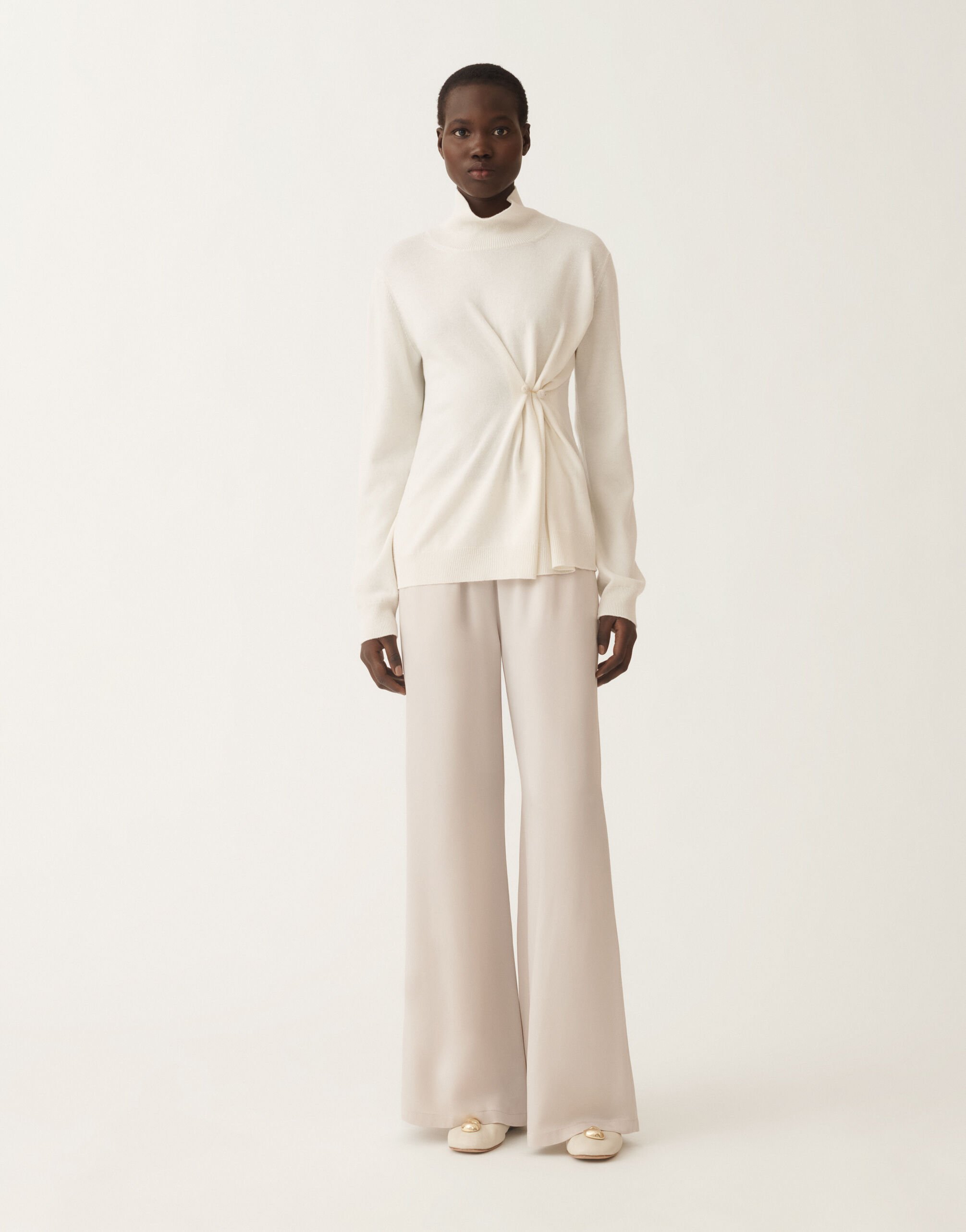 Fabiana Filippi Maglia in Platinum, rafia BIANCO MAD215F058L5170000