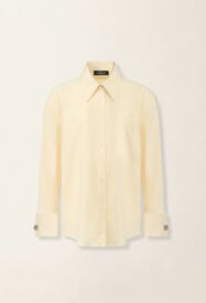 Long poplin shirt, vanilla yellow Fabiana Filippi Long poplin shirt, vanilla yellow Vanilla yellow CAD226F693D6500000