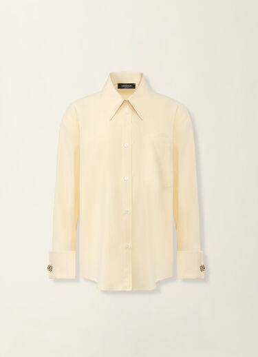 Long poplin shirt, vanilla yellow Fabiana Filippi Long poplin shirt, vanilla yellow Vanilla yellow CAD226F693D6500000