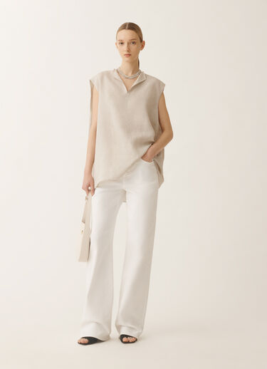 Fabiana Filippi Top aus Leinencanvas, greige WEISS TPD275F595L3770000